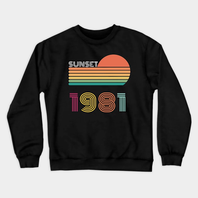 Sunset Retro Vintage 1981 Crewneck Sweatshirt by Happysphinx